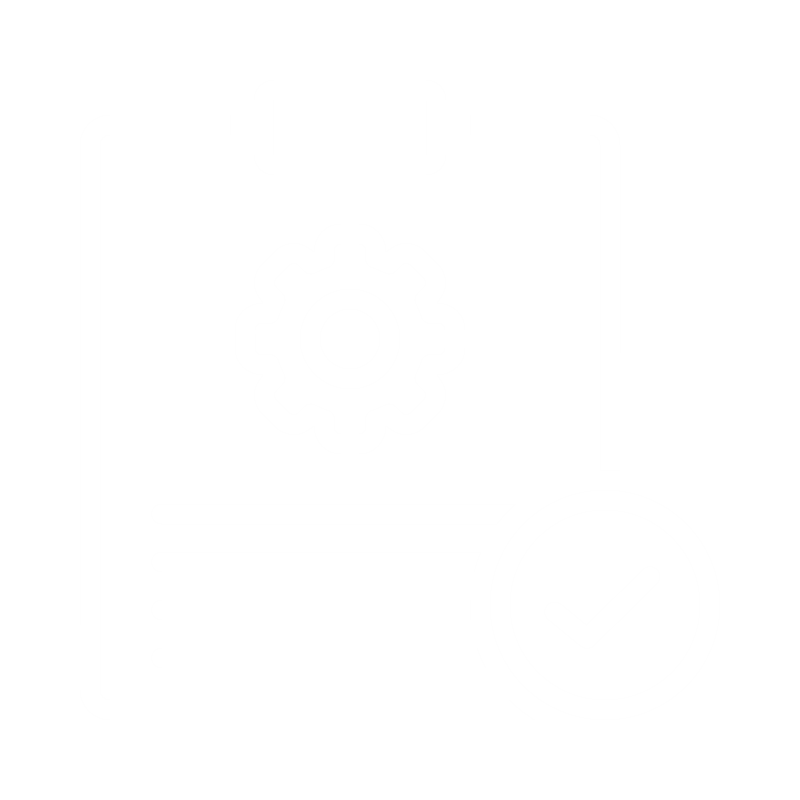 White quality management icon